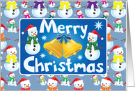 A Merry Christmas Card with Snowmen and Jingle Bells card