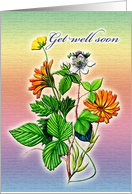 Get well soon wild flowers card