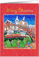 Merry Christmas-Traditional Christmas tree market card
