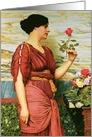 A red, red rose (c 19th Cent.) by John William Godward, Fine Art Valentines card