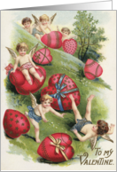 To my Valentine. Victorian card, Fine Art Valentines card