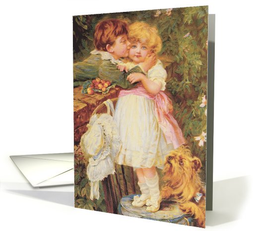 Over the Garden Wall by Frederick Morgan, Fine Art Valentines card
