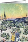 Moonlit Landscape, 1889 (oil on canvas) by Vincent van Gogh, Fine Art Valentines card