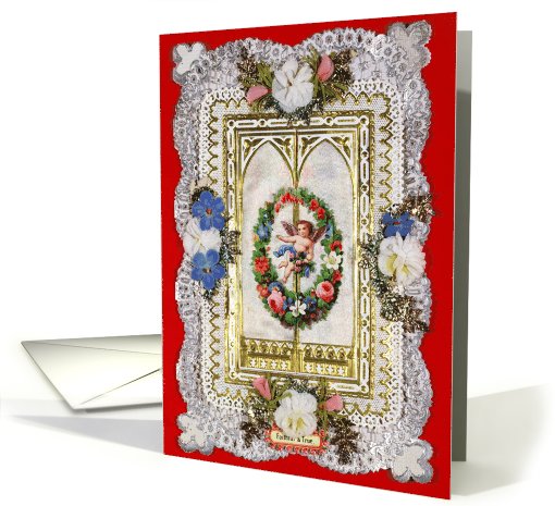 Faithful and True.  Victorian Valentine, Fine Art Valentines card