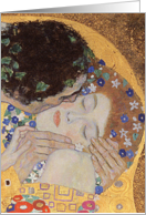 The Kiss, 1907-08 (oil on canvas) (detail) by Gustav Klimt, Fine Art Blank Note Card