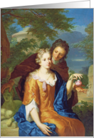 The Young Lovers by Gerard Hoet, Fine Art Blank Note Card