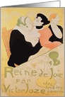 Reine de Joie, 1892 (colour litho) bye Henri de Toulouse-Lautrec, Fine Art Blank Note Card