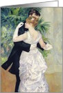 Dance in the City, 1883 (oil on canvas) by Pierre Auguste Renoir, Fine Art Blank Note Card
