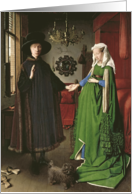 The Portrait of Giovanni Arnolfini and his Wife Giovanna Cenami (or The Arnolfini Marriage) 1434 (oil on panel) card