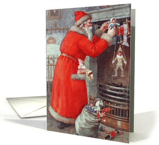 Father Christmas by Karl Roger Fine Art Christmas Happy Holidays card