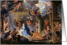 Adoration of the Shepherds, 1689 (oil on canvas) by Charles Le Brun Fine Art Christmas Happy Holidays card