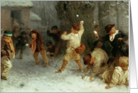 Snowballing, 1865 (oil on canvas) by John Morgan Fine Art Christmas Happy Holidays card