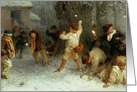 Snowballing, 1865 (oil on canvas) by John Morgan Fine Art Christmas Happy Holidays card