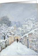 Snow at Louveciennes, 1878 (oil on canvas) by Alfred Sisley Fine Art Christmas Happy Holidays card