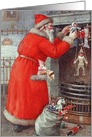 Father Christmas by Karl Roger Fine Art Blank Note Card