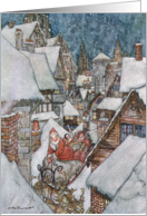 Christmas illustrations, from ’The Night Before Christmas’ by Clement C. Moore, 1931 by Arthur Rackham Fine Art Blank Note Card