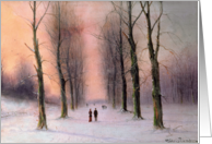 Snow Scene-Wanstead Park by Nils-Hans Christiansen Fine Art Blank Note Card