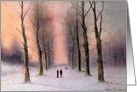 Snow Scene-Wanstead Park by Nils-Hans Christiansen Fine Art Blank Note Card