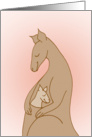 New Baby Girl - Kangaroo Hugs in Pink card