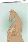 New Baby Congratulations- Kangaroo Hugs in mint green card