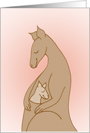 New Baby Girl - Kangaroo Hugs in Pink card