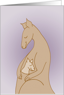 New Baby - Kangaroo Hugs in lavender card