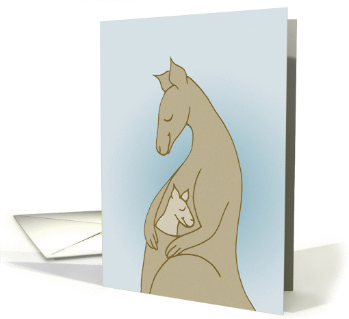 New Baby Boy - Kangaroo Hugs in blue card (920322)