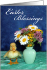 Easter Blessings - Baby Duckling with Wild Flowers card