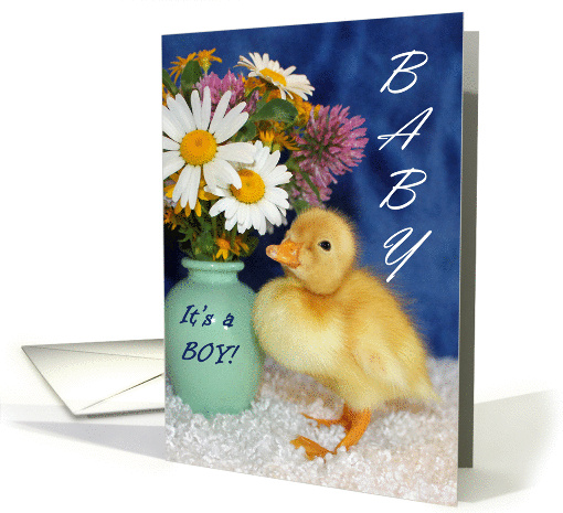 Baby Shower - Baby Duckling with Wild Flowers card (1035479)