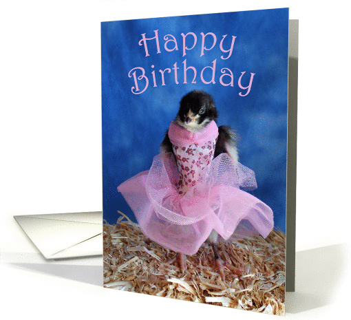 Happy Birthday Ballet Dancer Ballerina Cute Chick card (1055213)