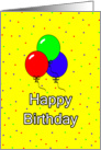 Happy Birthday - balloons - confetti - yellow card