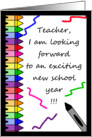 Teacher - back to elementary school - crayons card