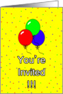Birthday party invitation - balloons - confetti card