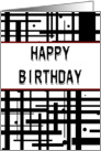 Happy birthday - black and white abstract card