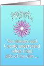 Mother appreciation - thank you, mom - purple daisy card