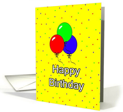 Happy Birthday - balloons - confetti - yellow card (927501)