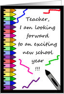 Teacher - back to elementary school - crayons card