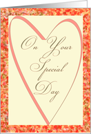 Birthday - pink heart - flower border card