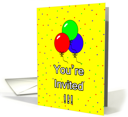 Birthday party invitation - balloons - confetti card (931171)