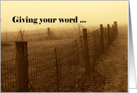 Giving your word card
