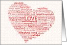 Love text heart card