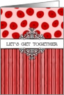 General invitation- stripes and dots red card