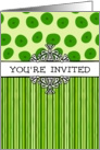 General invitation- stripes and dots pink card