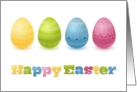 four Easter eggs with lace pattern- Happy Easter card