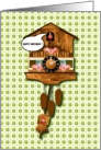 Cuckoo clock cheering: Happy Birthday card