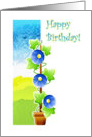 Happy birthday with floral climber card