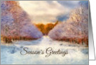 Season’s Greetings- painted Winter forest card