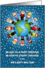 Christmas card Caroling around the world card