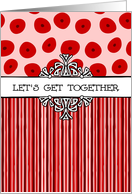 General invitation- stripes and dots red card