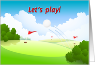 Let’s play- golf invitation card